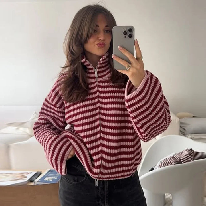 Gracie Ribbed Mock Neck Sweater