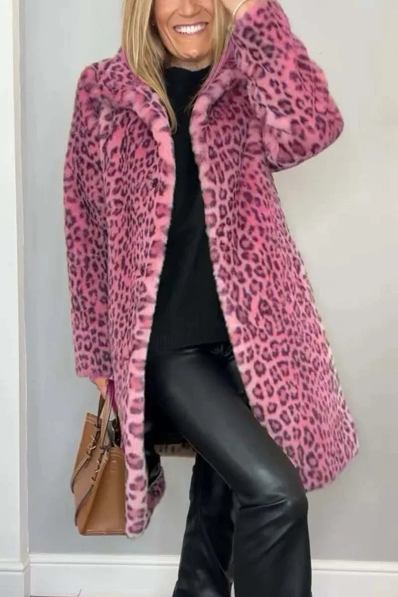 Adair Turn Down Leopard Coat