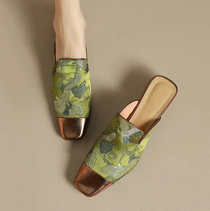 Georgia Floral Embossed Mules
