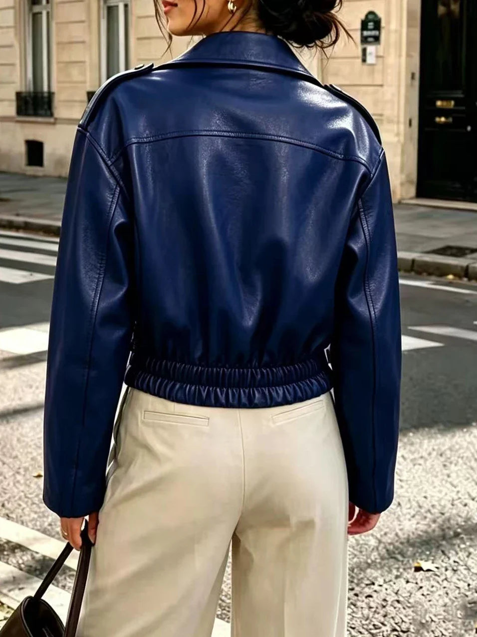 Estelle Cropped Moto Jacket