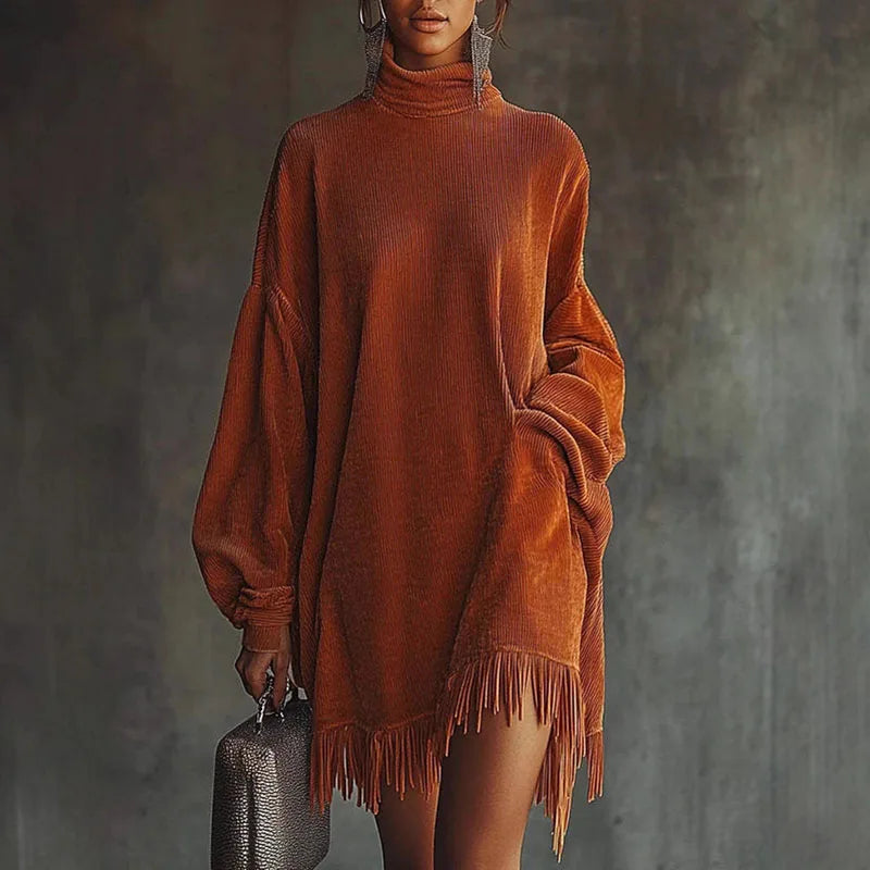 Lunelle Soft Fringe Knit Dress