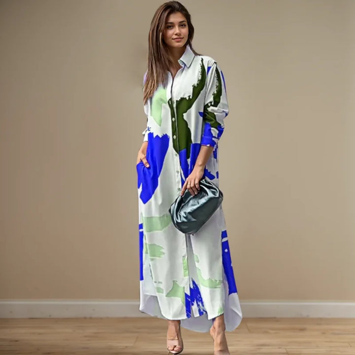 Alina Abstract Shirt Maxi Dress