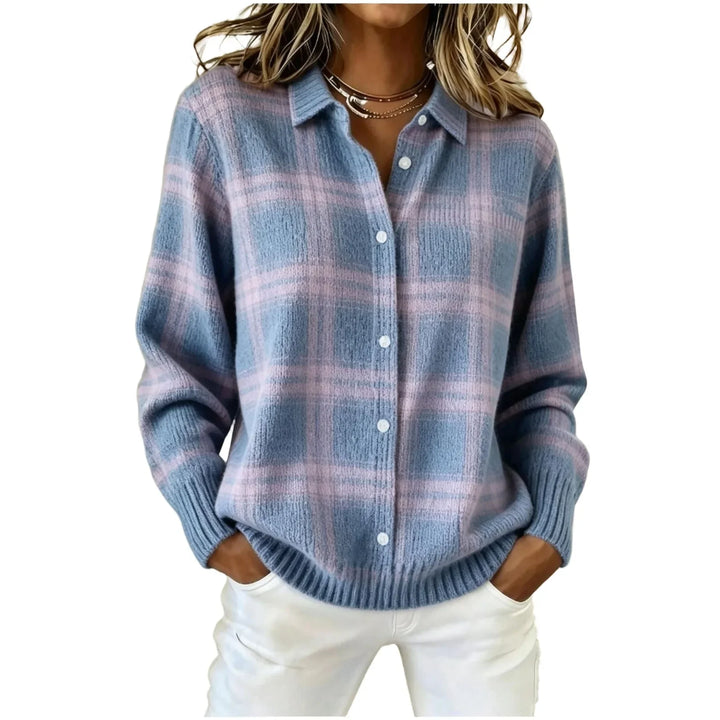 Elisabetta Plaid Button Cardigan