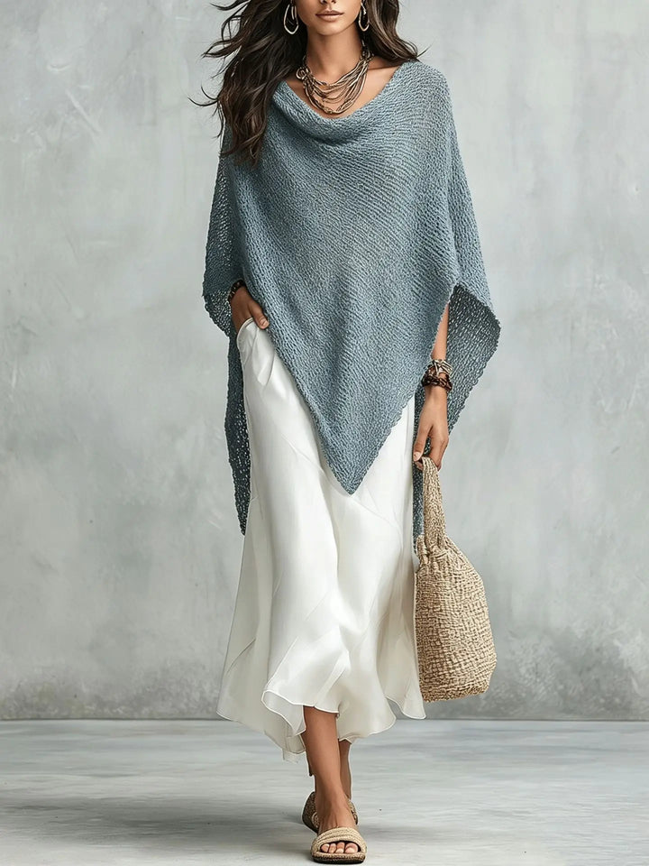Amber Knit Poncho Maxi Dress Set