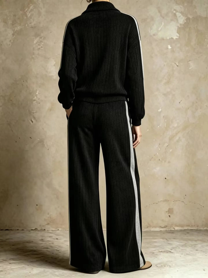 Dahlia Ribbed Half Zip Two Piece Set