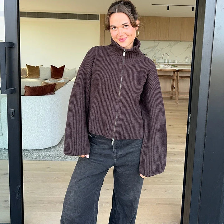 Gracie Ribbed Mock Neck Sweater