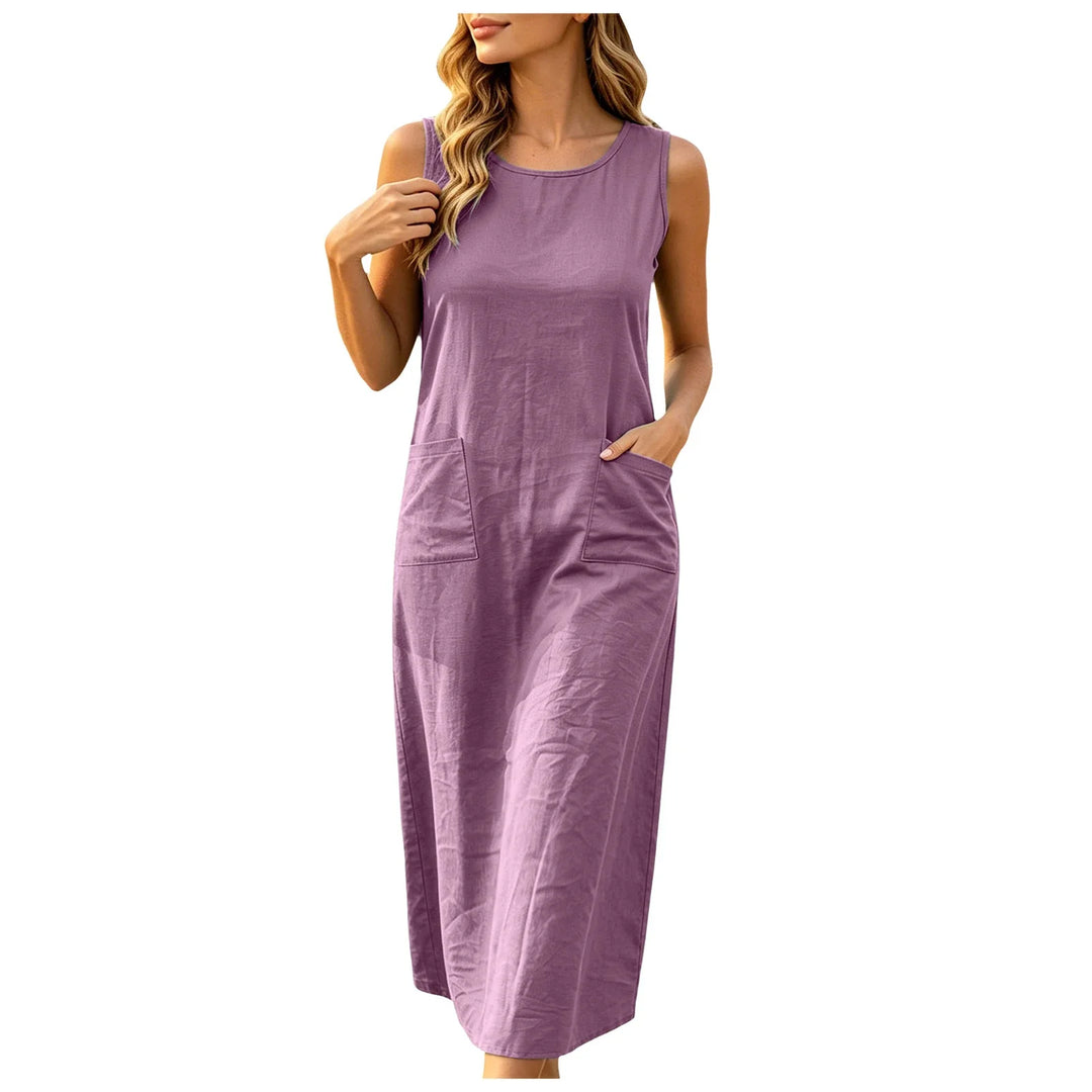 Frances Sleeveless Pocket Midi Dress