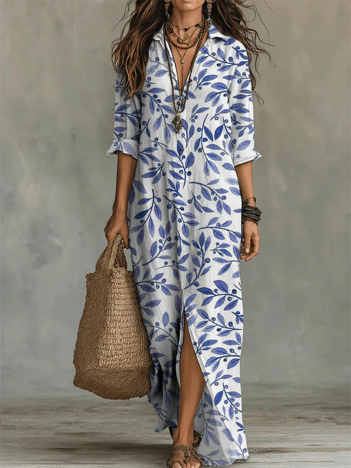 Carlotta Bohemian Print Long Shirt Dress