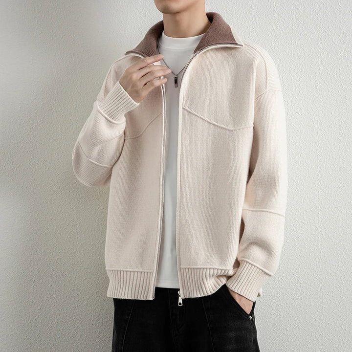 Elias Contrast Collar Cardigan