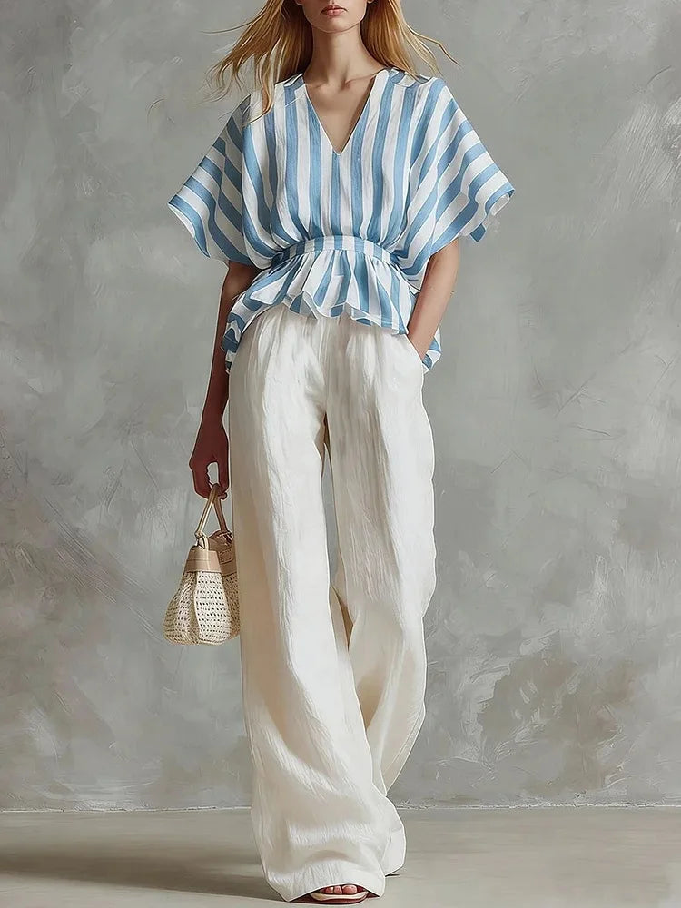 Kayla Striped Two-Piece Set