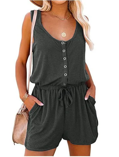 Avery Sleeveless Drawstring Romper