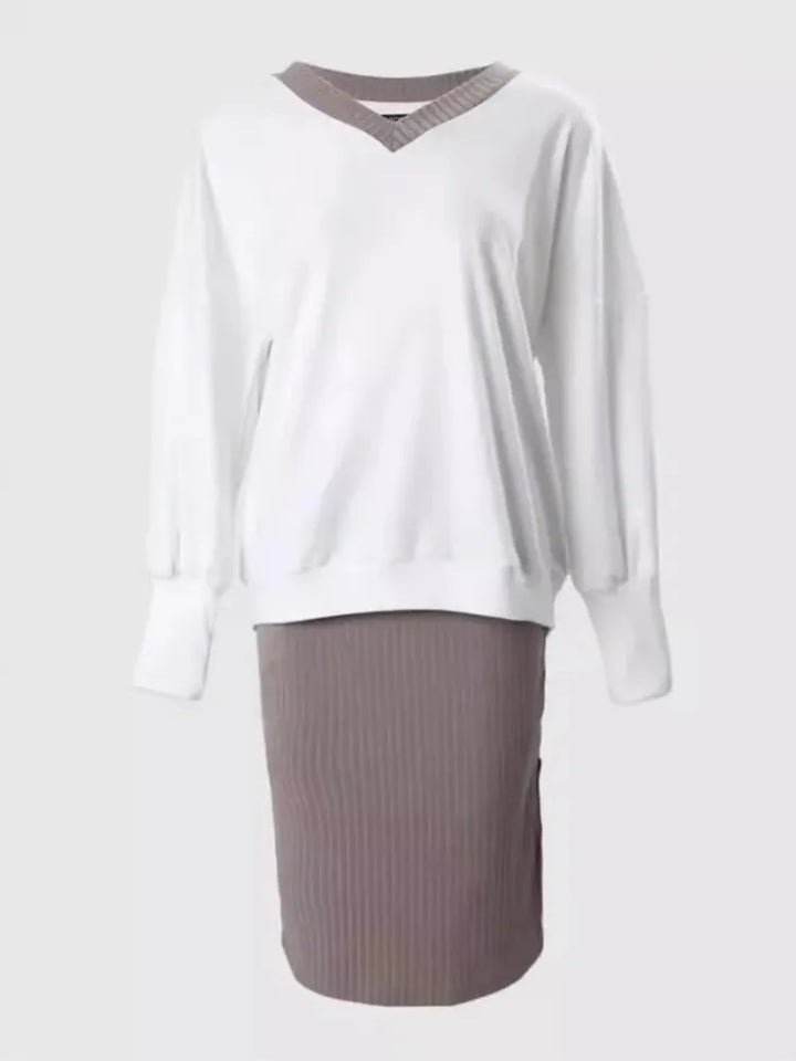 Averil Ribbed Pencil Skirt Set