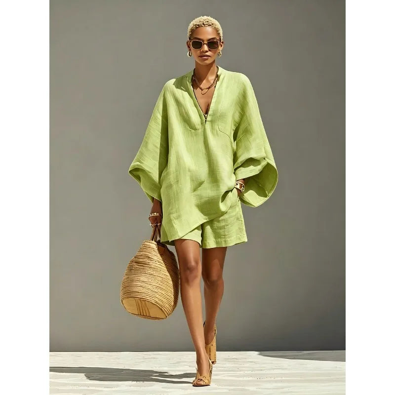 Luvien Batwing Sleeve Matching Set