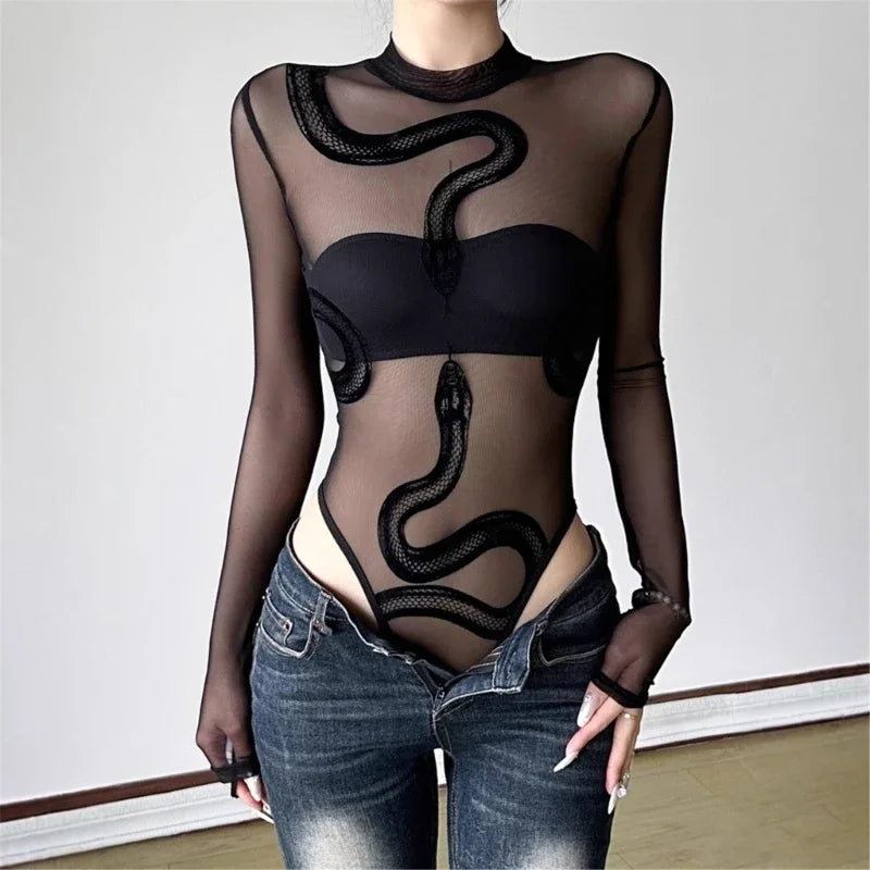Briella Sheer Snake Bodysuit