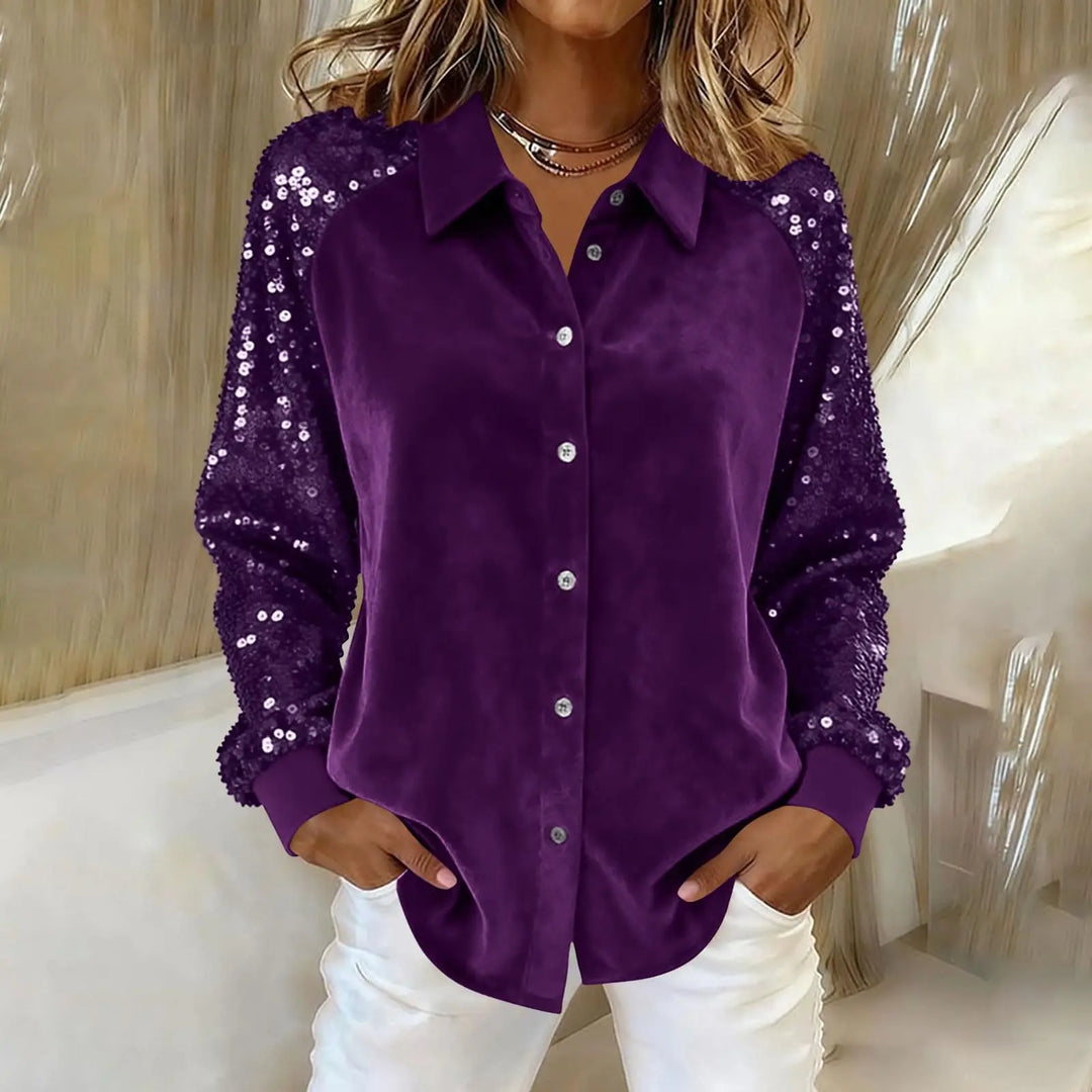 Simone Sequin Sleeve Blouse