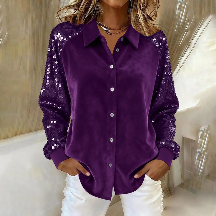 Simone Sequin Sleeve Blouse
