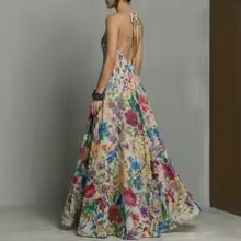 Sabella Vintage Floral Flowy Maxi Dress