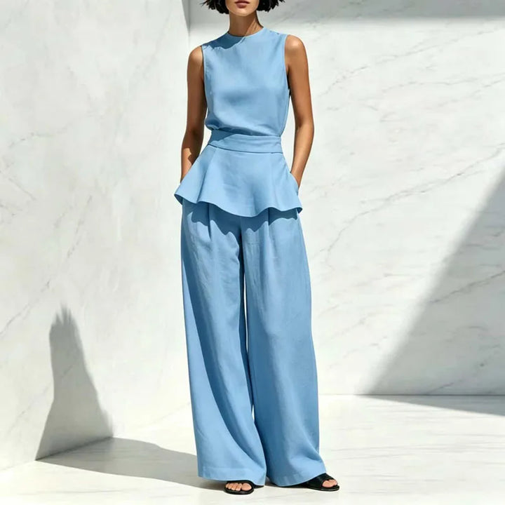 Florina Sleeveless Wide Leg Pants Set
