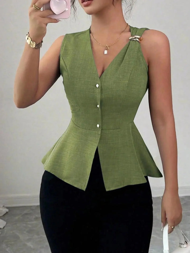 Harper Peplum V-Neck Blouse