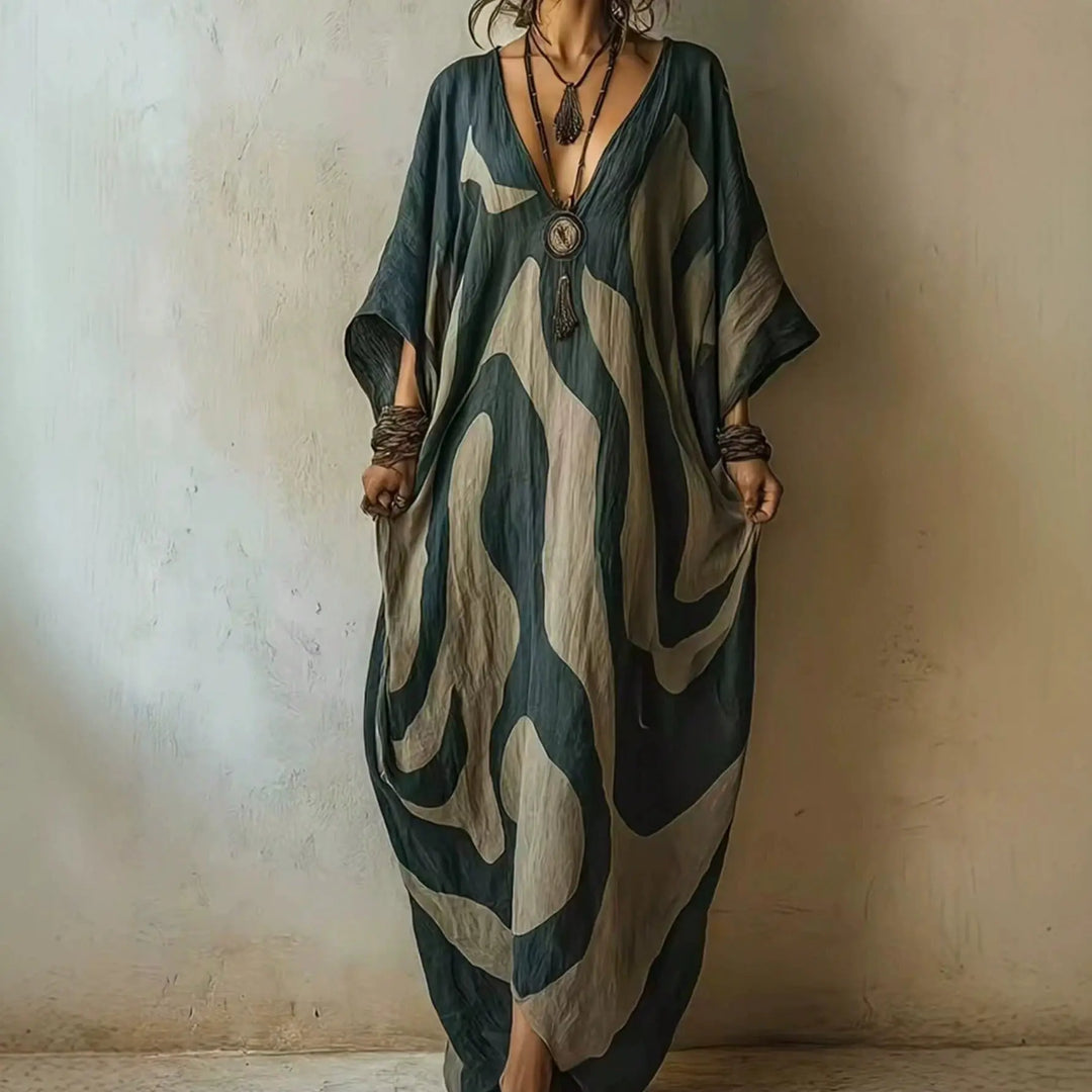 Dayana Abstract Print Maxi Dress
