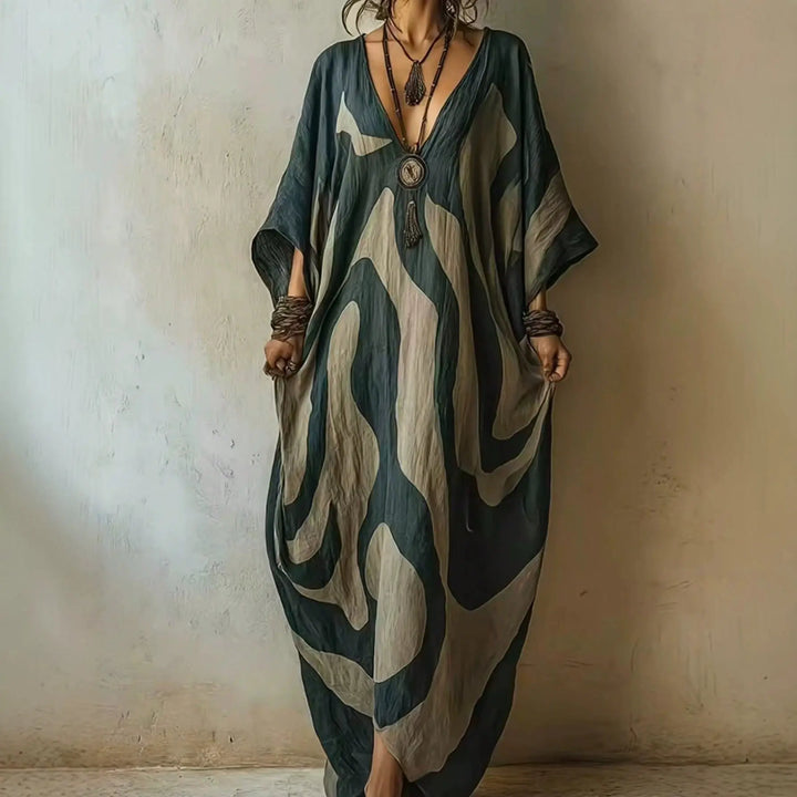 Dayana Abstract Print Maxi Dress