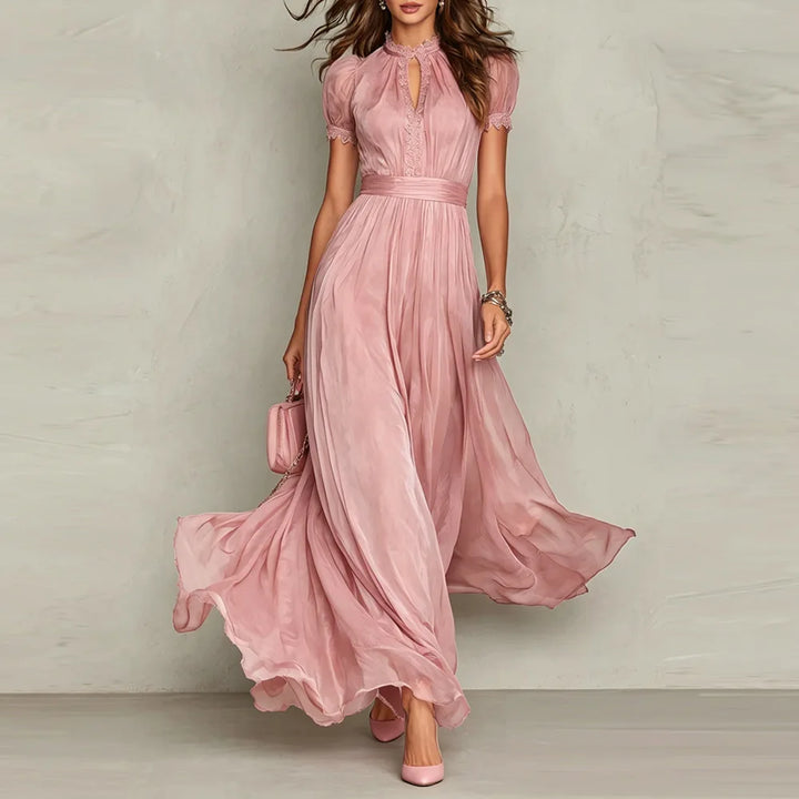 Ysella Ruffle Trim Wedding Guest Maxi Dress