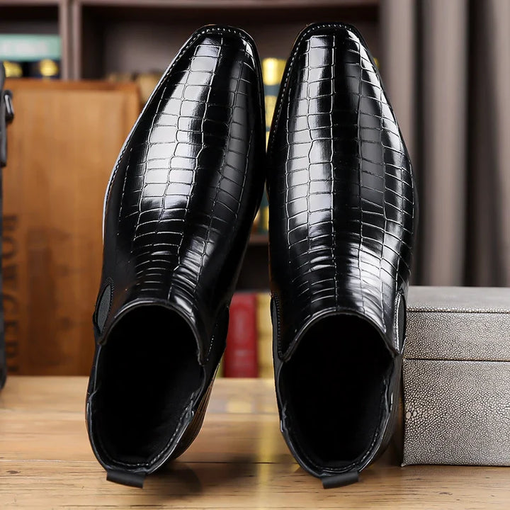 Castille Croc Embossed Chelsea Boot