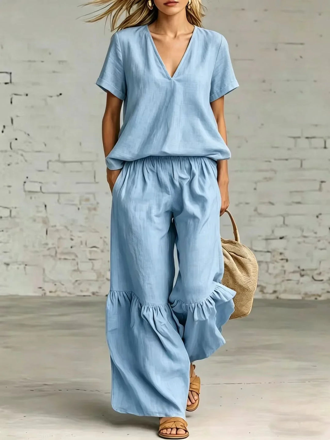Iris Ruffle Hem Two-Piece Set