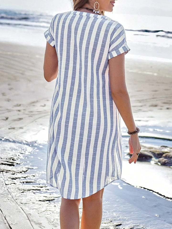 Mireya Striped Mini Shirt Dress