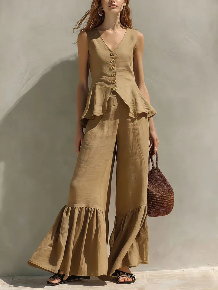 Antonella Ruffle Wide Leg Set
