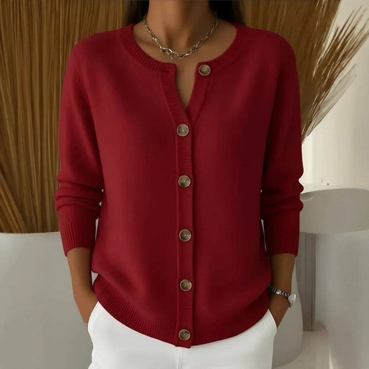 Miriel Notch Neck Buton Cardigan