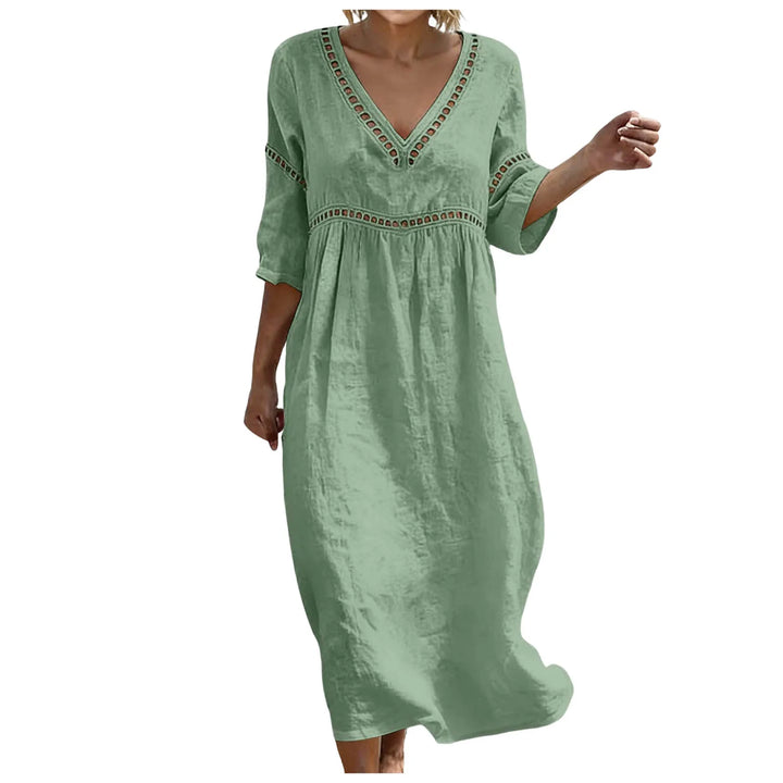 Polina Embellished V Neck Boho Maxi Dress