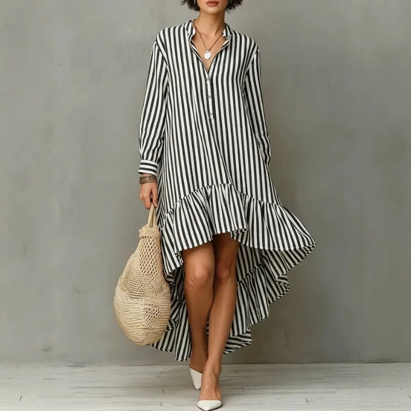 Juno Stand Collar Midi Dress