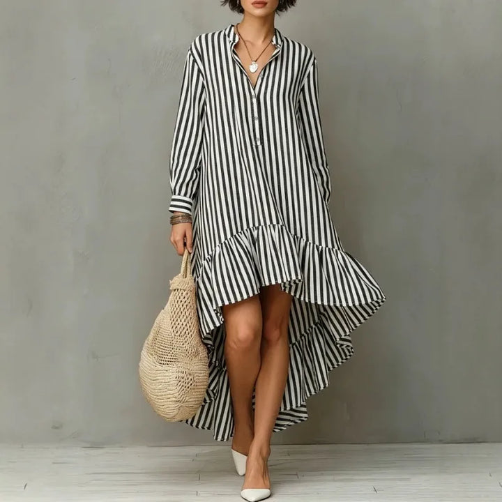 Juno Stand Collar Midi Dress