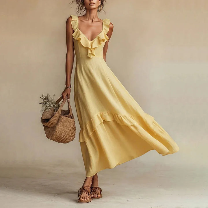 Zarina Flowing Ruffle Maxi Dress