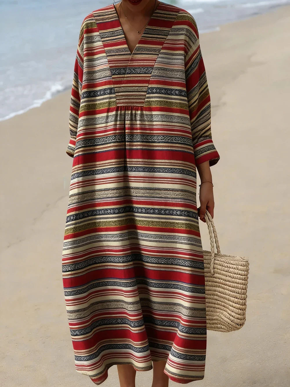 Olivia V Neck Plaid Midi Dress