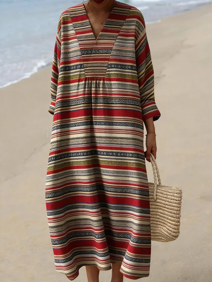 Olivia V Neck Plaid Midi Dress
