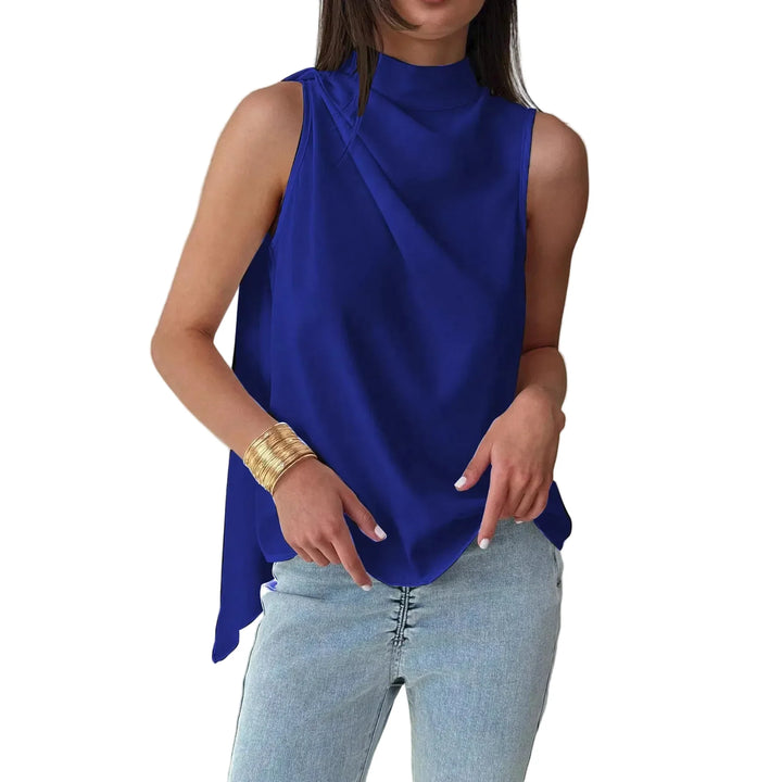 Vionara Elegant Sleeveless High Neck Blouse