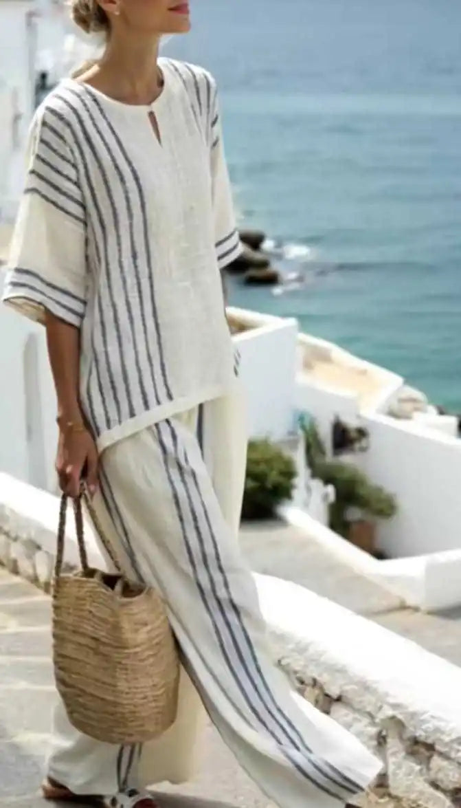 Jacinta Striped Linen Two-Piece Set