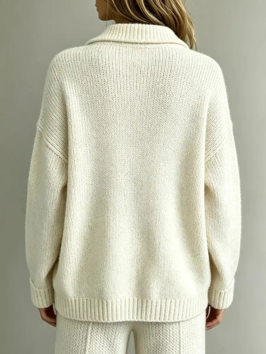 Georgia Button Neck Polo Sweater