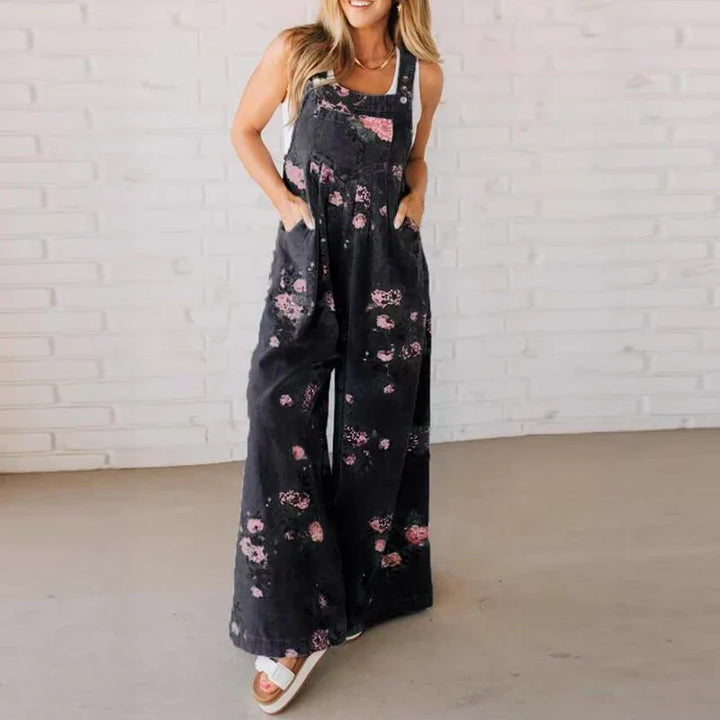 Corielle Elegant Floral Wide Leg Jumpsuit
