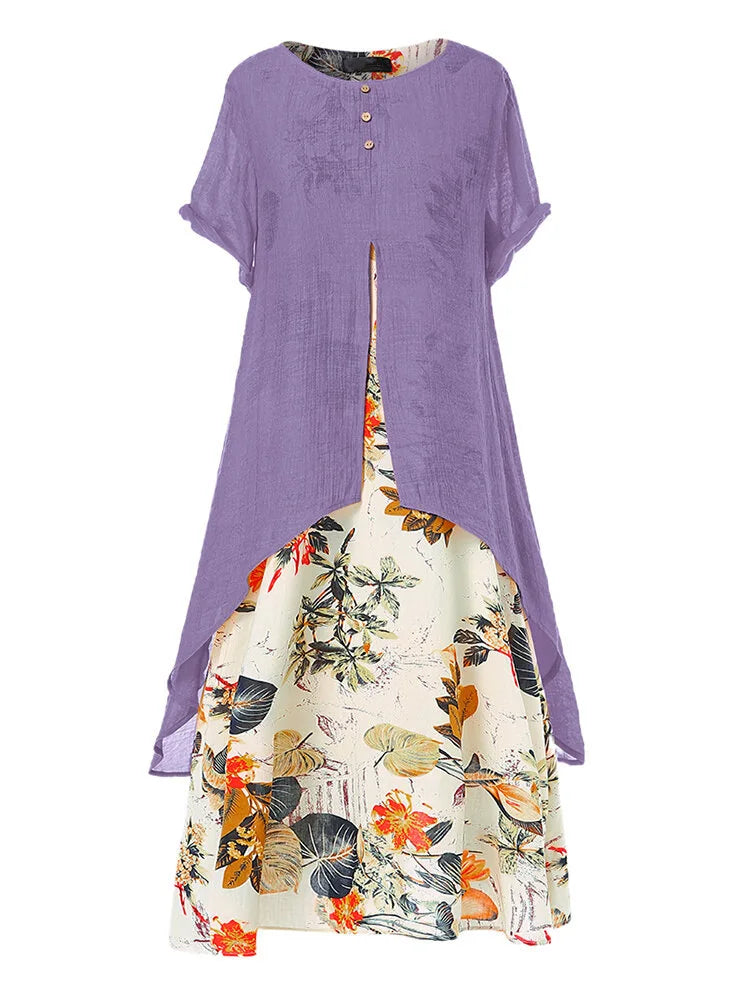Juliana Floral Patchwork Maxi Dress