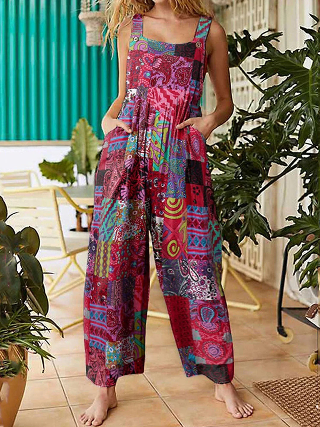 Emery Boho Print Wide Leg Jumpsuit