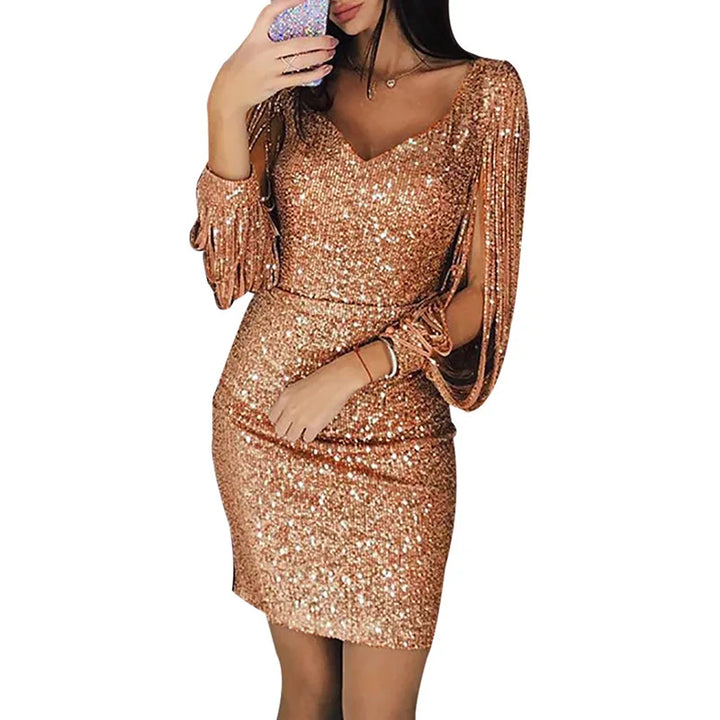 Iliana Sequin Cocktail Mini Dress