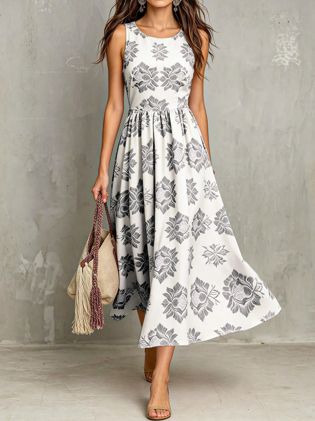 Gillian Vintage Floral Midi Dress