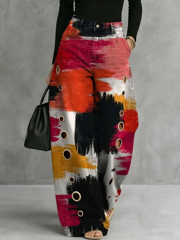 Noelle Printed Wide Leg Trousers