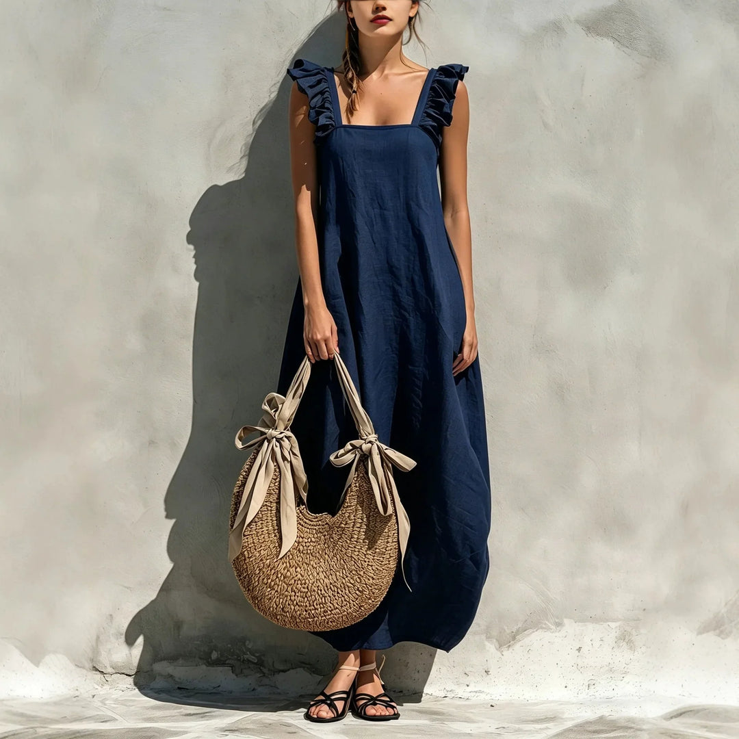 Catriona Sleeveless Gathered Side Midi Dress