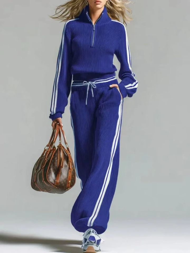 Ashwyn Half Zip Ribbed Set