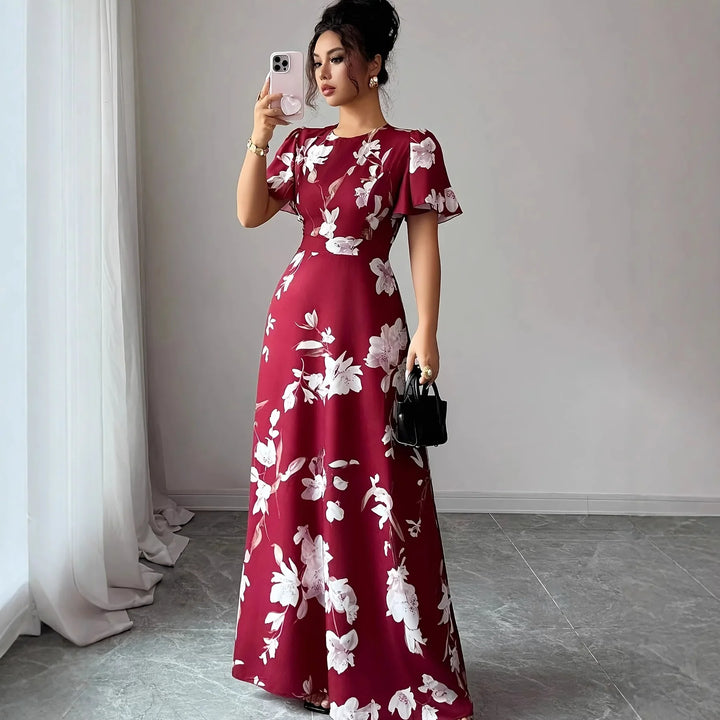Elsinora Flowy Floral A Line Maxi Dress