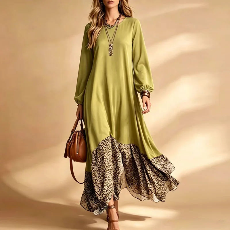 Presley Leopard Hem Maxi Dress